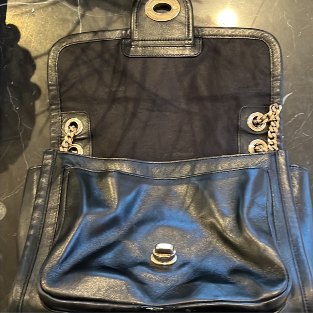 Coach Large Ranger Flap Smooth Crossbody Black Leather Shoulder Bag - Picture 6 of 10
